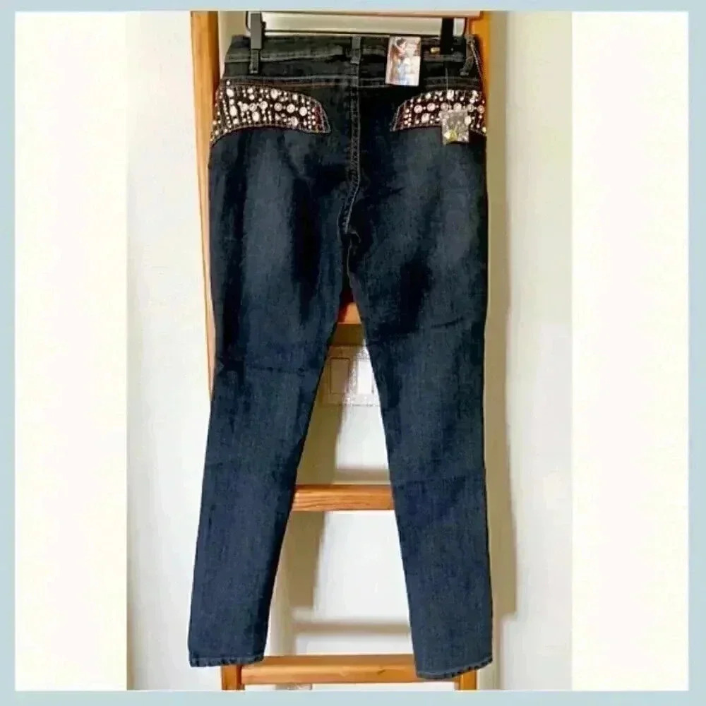 💎 NWT Pasion Crystal Embellished Jeans – Juniors Size 7 💎 - Picture 9 of 9